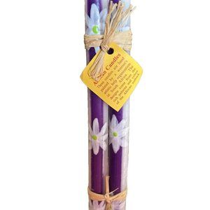 Beautiful African Candles White Purple Flowers 11”